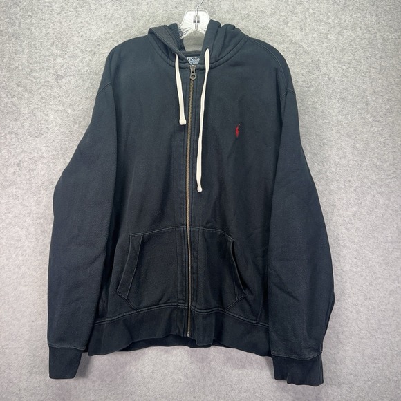 Polo Ralph Lauren Other - Polo Ralph Lauren Sweatshirt Mens 2XL Black Full Zip Thermal Hoodie Heavyweight